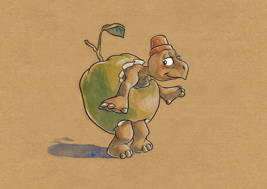 Læsepadden Pede har taget æblet på